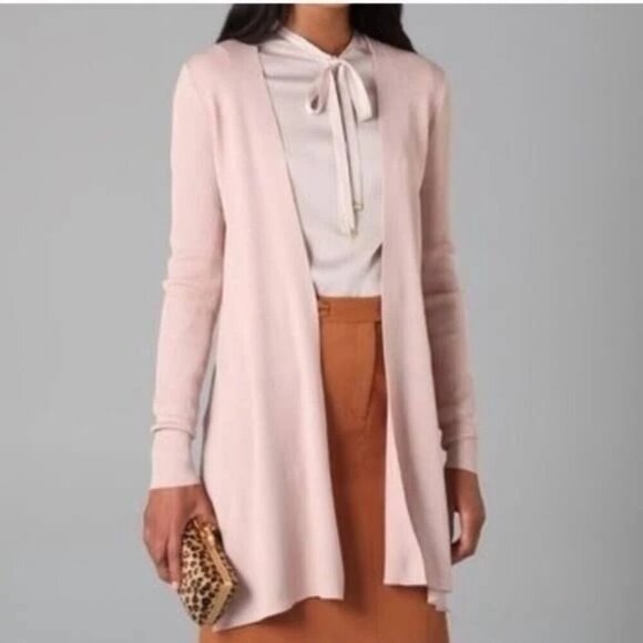 Diane von Furstenberg open 'Sloan' cardigan pink large EUC - Picture 1 of 8